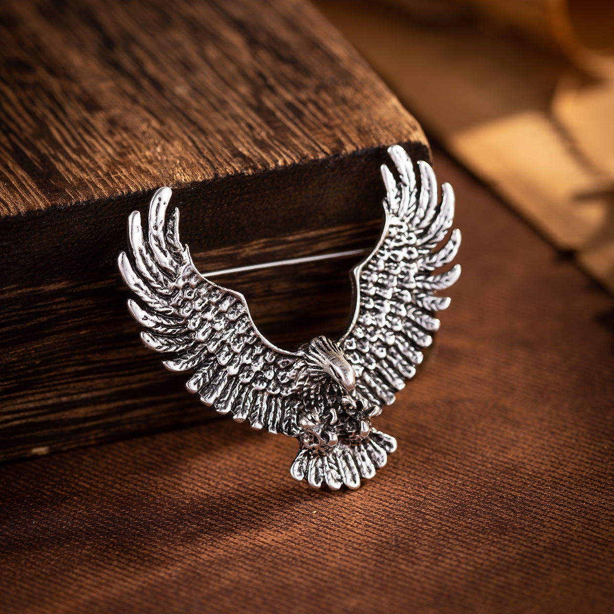 Vintage Gold Silver Retro Eagle Spread Wings Badge Brooch 3pcs - Lots of Buttons