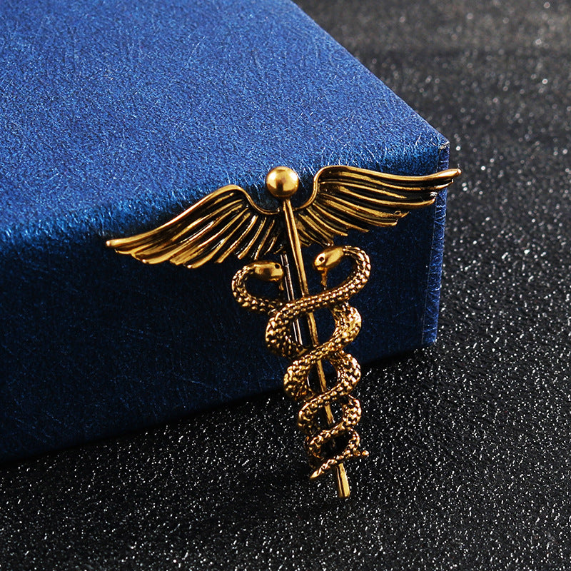 Vintage Gold Silver Angel Wings and Snake Men's Brooch Pin 4pcs - Lots of Buttons