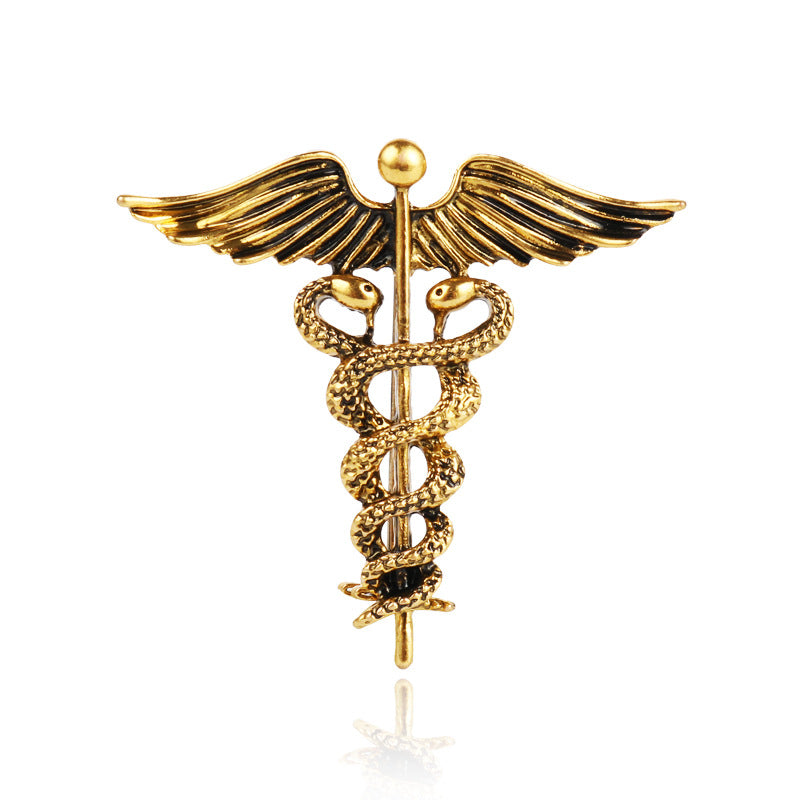 Vintage Gold Silver Angel Wings and Snake Men's Brooch Pin 4pcs - Lots of Buttons