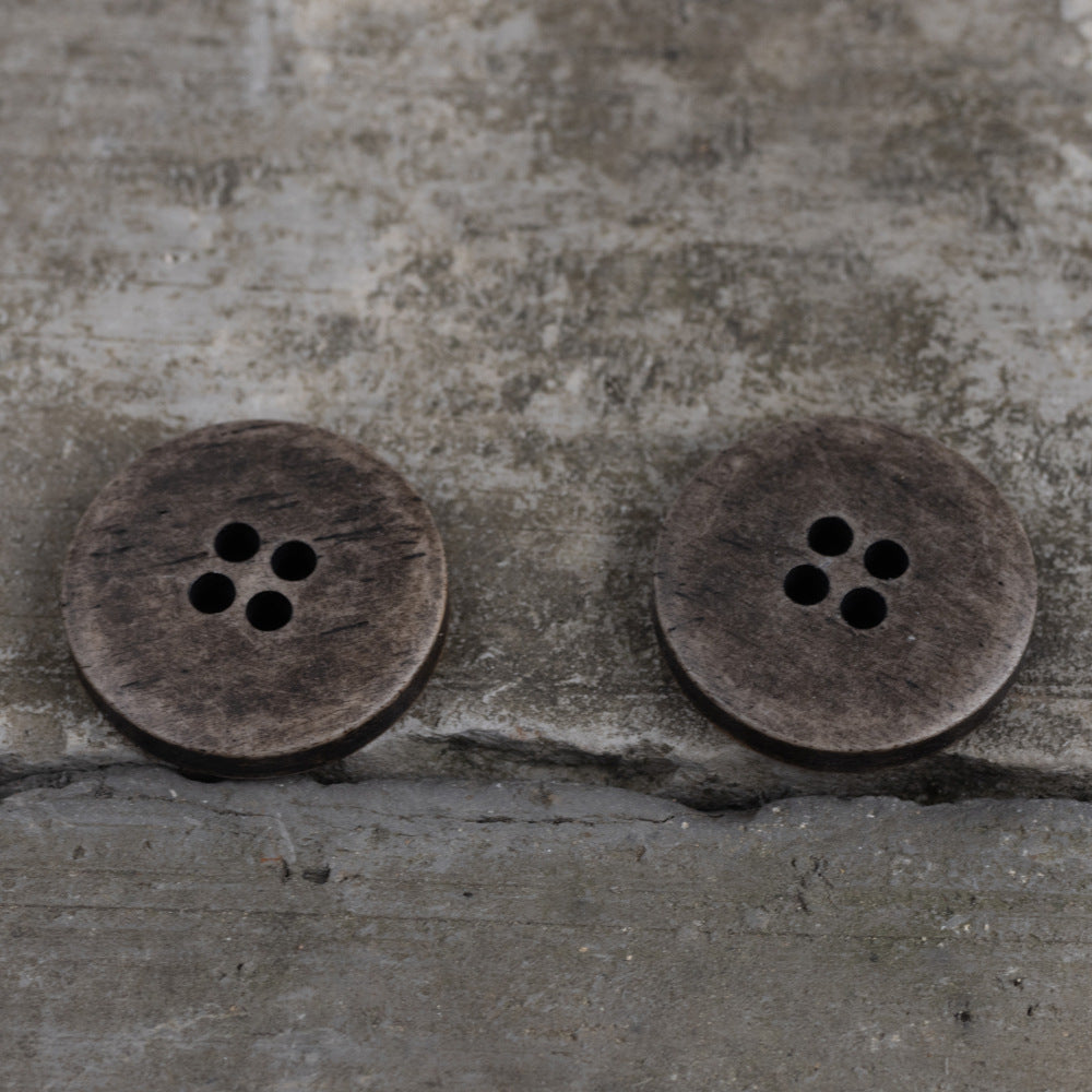 15/18/20mm Runde 4-Loch Vintage Gealterte Braune Rinderknochenknöpfe für Jeansjacken 10 Stück