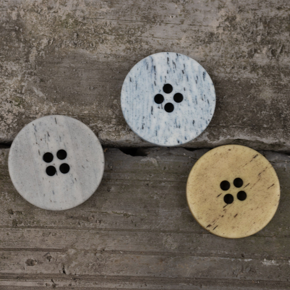 15-25mm Himmelblau Gelb Dunkelgrau Rund 4-Loch Vintage Rinderknochenknöpfe 10 Stück
