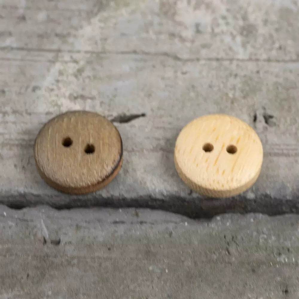13mm Runde 2-Loch Japanische Stil Gebrannte Kante Bambusknöpfe für Leinenhemden 40 Stück