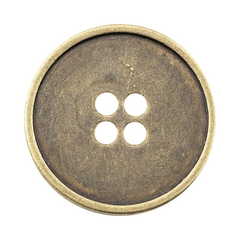 Botones Metálicos Redondos de 15/18/20mm con 4 Agujeros en Oro, Plata, Bronce Antiguo y Negro para Trajes, 20pcs