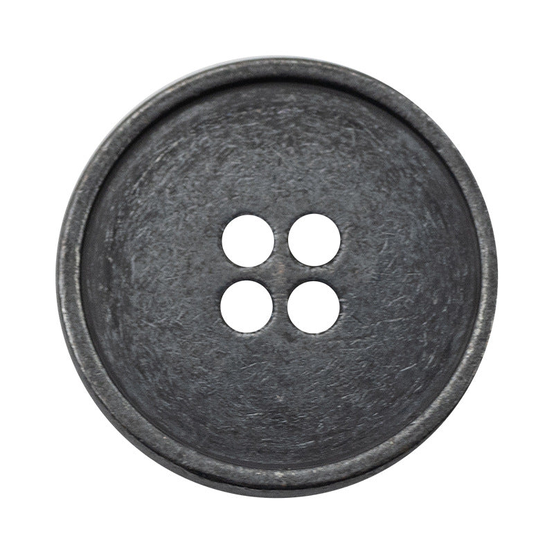 Botones Metálicos Redondos de 15/18/20mm con 4 Agujeros en Oro, Plata, Bronce Antiguo y Negro para Trajes, 20pcs