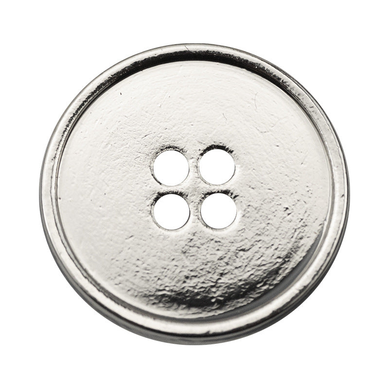 Botones Metálicos Redondos de 15/18/20mm con 4 Agujeros en Oro, Plata, Bronce Antiguo y Negro para Trajes, 20pcs