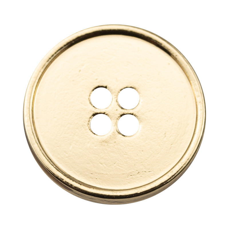 Botones Metálicos Redondos de 15/18/20mm con 4 Agujeros en Oro, Plata, Bronce Antiguo y Negro para Trajes, 20pcs