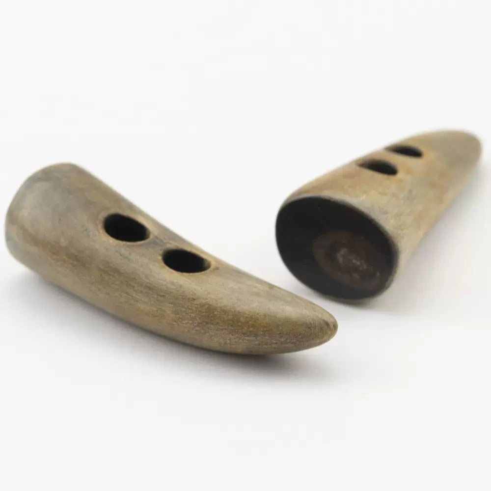 48,5 mm Bottoni a Toggle in Corno Irregolari Bruciati Vintage 5PCS