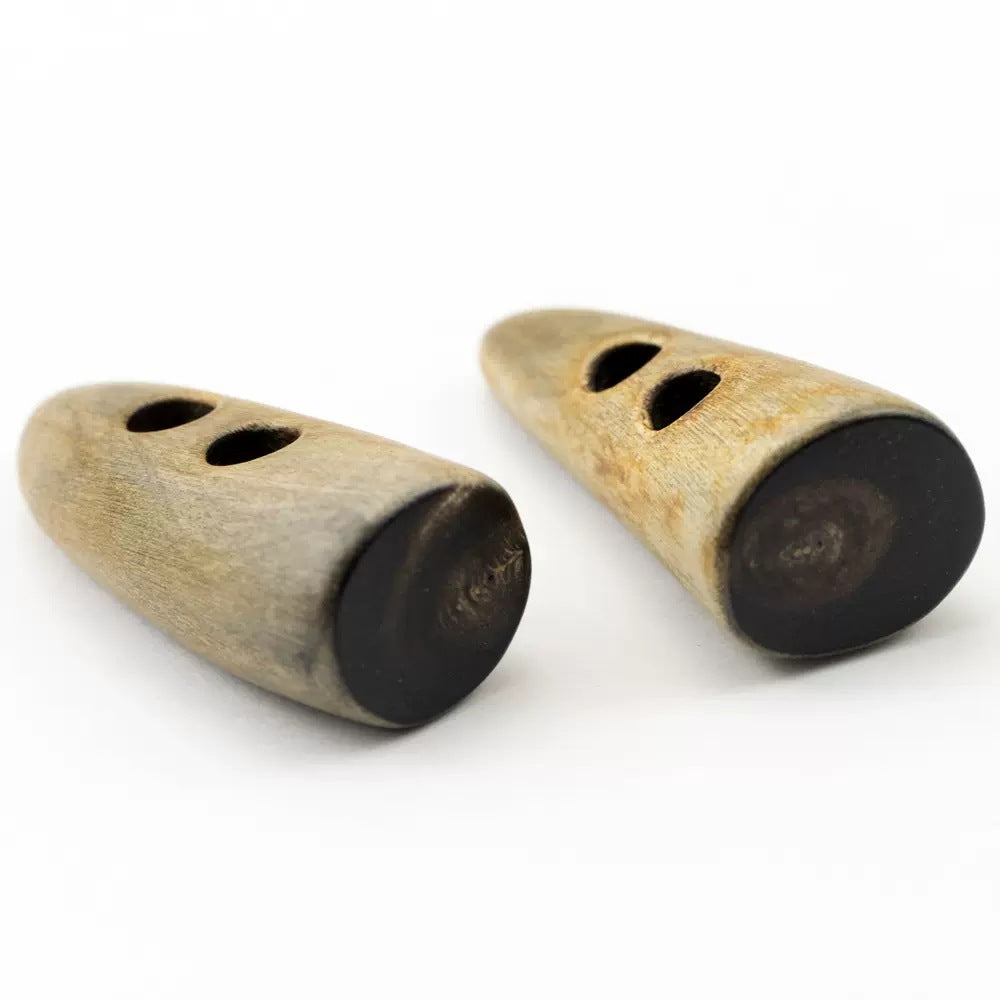 48,5 mm Bottoni a Toggle in Corno Irregolari Bruciati Vintage 5PCS