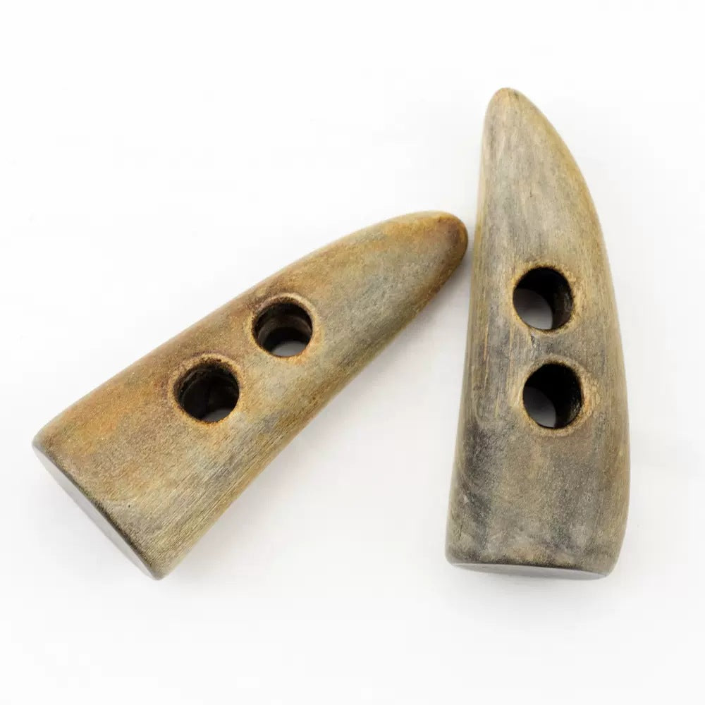 48,5 mm Bottoni a Toggle in Corno Irregolari Bruciati Vintage 5PCS