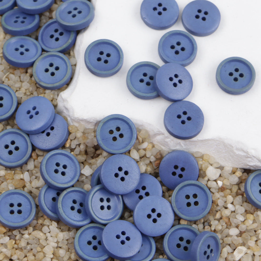Botones de hueso de vaca negro y marrón de 4 agujeros de 11.5 mm para camisas 12PCS