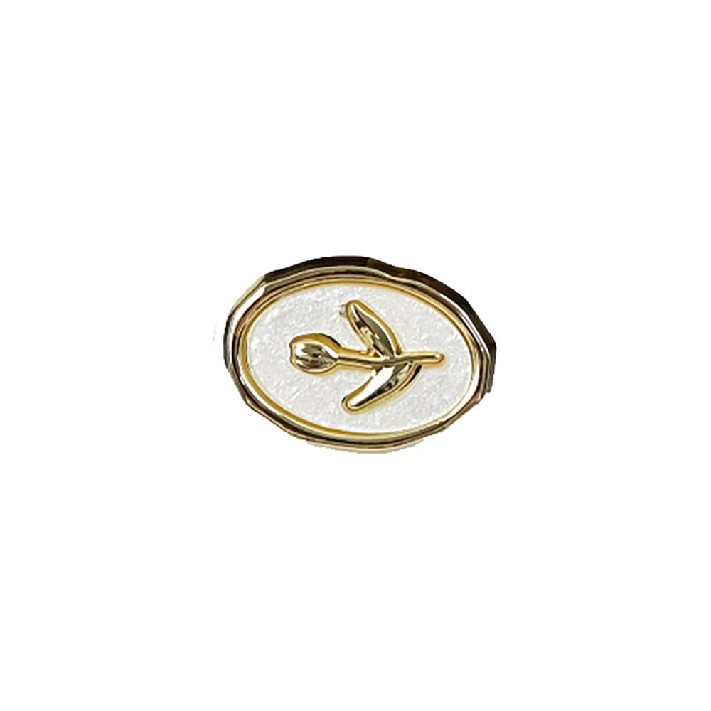 18/23mm Arany Ezüst Tulipán Ovalis Fém Gombok Kötött Kardigánokhoz 20db