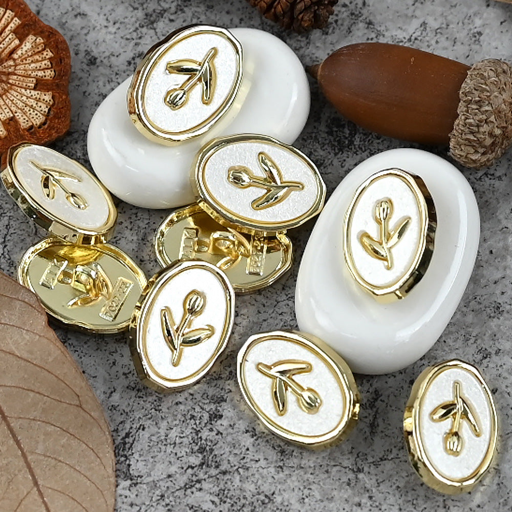 18/23mm Arany Ezüst Tulipán Ovalis Fém Gombok Kötött Kardigánokhoz 20db