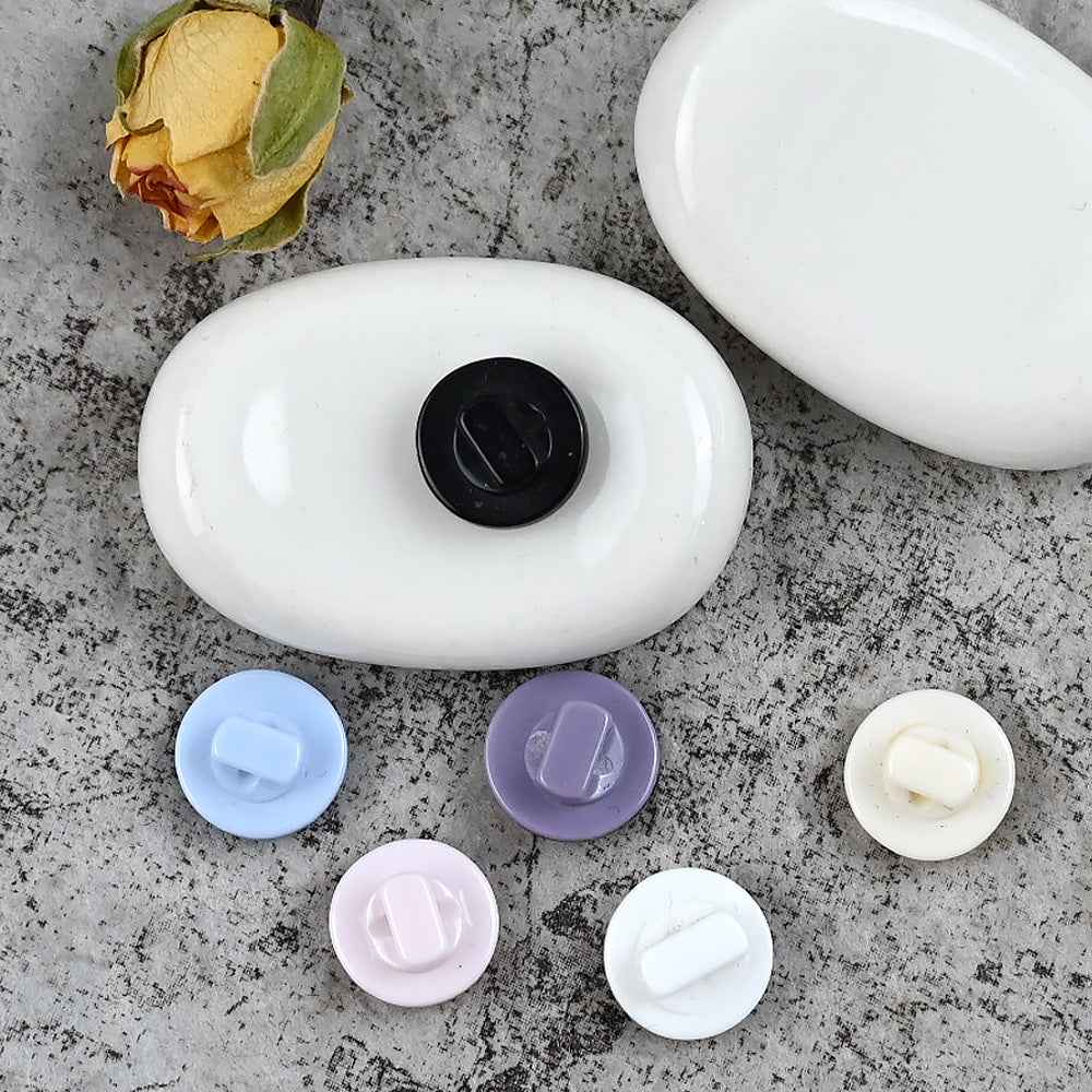 11.5mm Fresh Color Pearl Glitter Resin Mushroom Shank Buttons for Children's Clothing 100pcs - Lots of Buttons