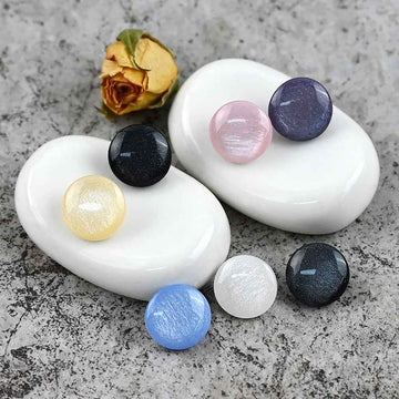 11.5mm Fresh Color Pearl Glitter Resin Mushroom Shank Buttons for Children's Clothing 100pcs - Lots of Buttons