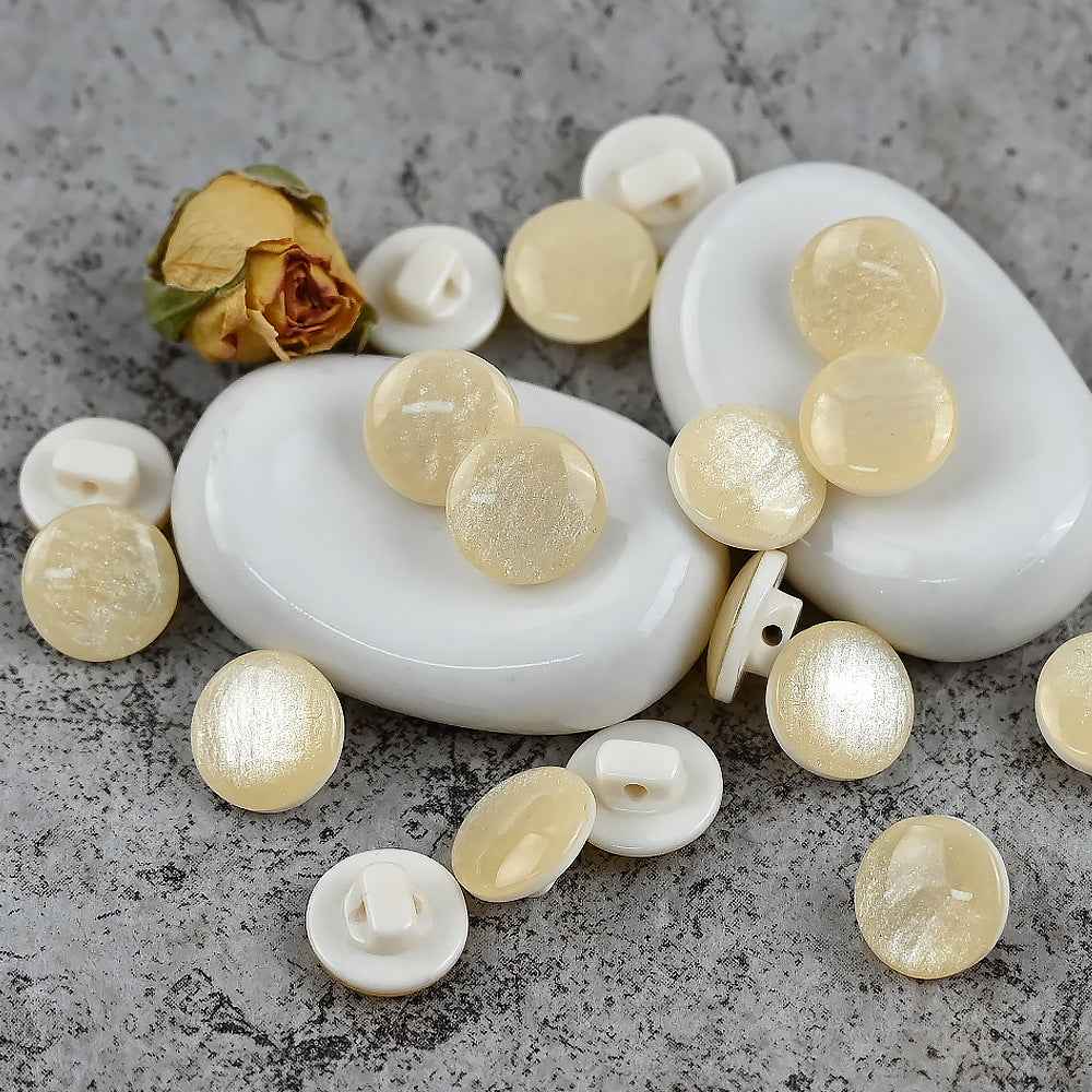 11.5mm Fresh Color Pearl Glitter Resin Mushroom Shank Buttons for Children's Clothing 100pcs - Lots of Buttons