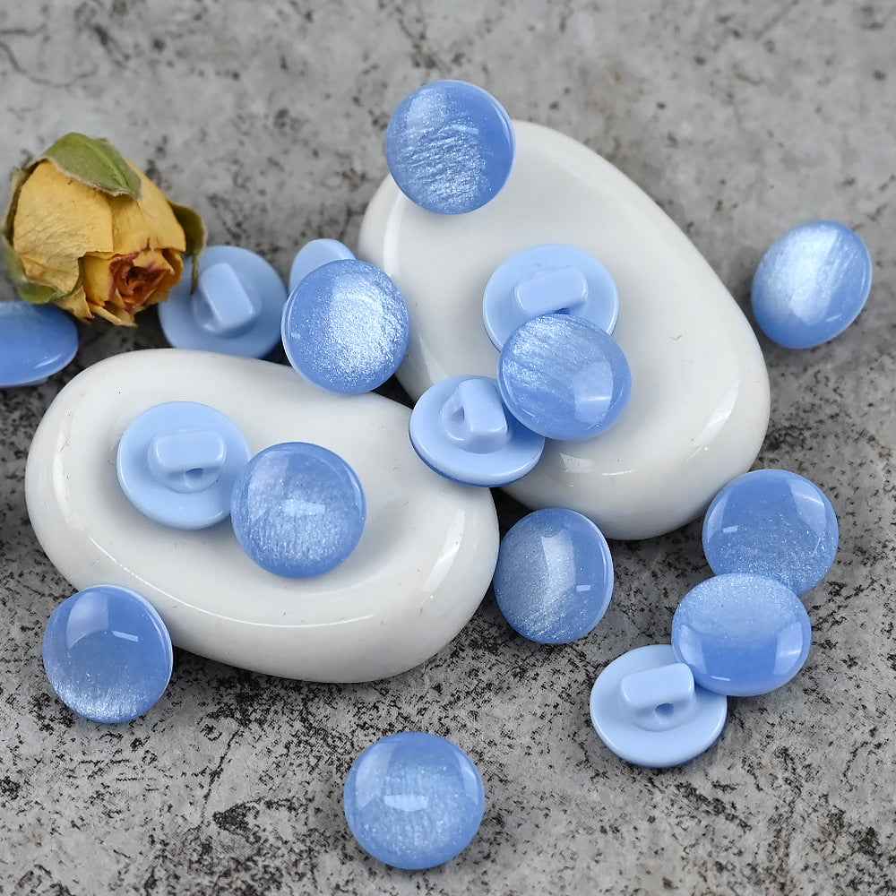 11.5mm Fresh Color Pearl Glitter Resin Mushroom Shank Buttons for Children's Clothing 100pcs - Lots of Buttons