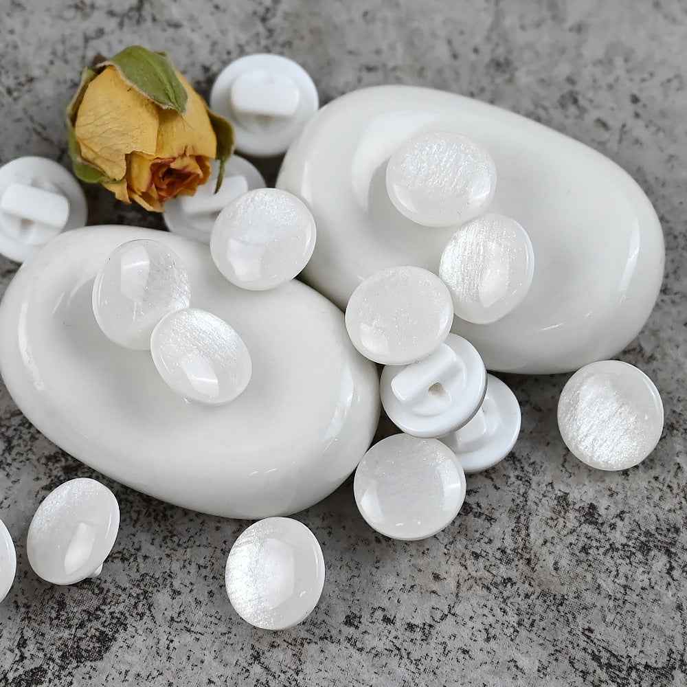 11.5mm Fresh Color Pearl Glitter Resin Mushroom Shank Buttons for Children's Clothing 100pcs - Lots of Buttons