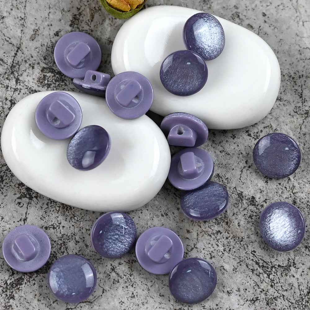 11.5mm Fresh Color Pearl Glitter Resin Mushroom Shank Buttons for Children's Clothing 100pcs - Lots of Buttons
