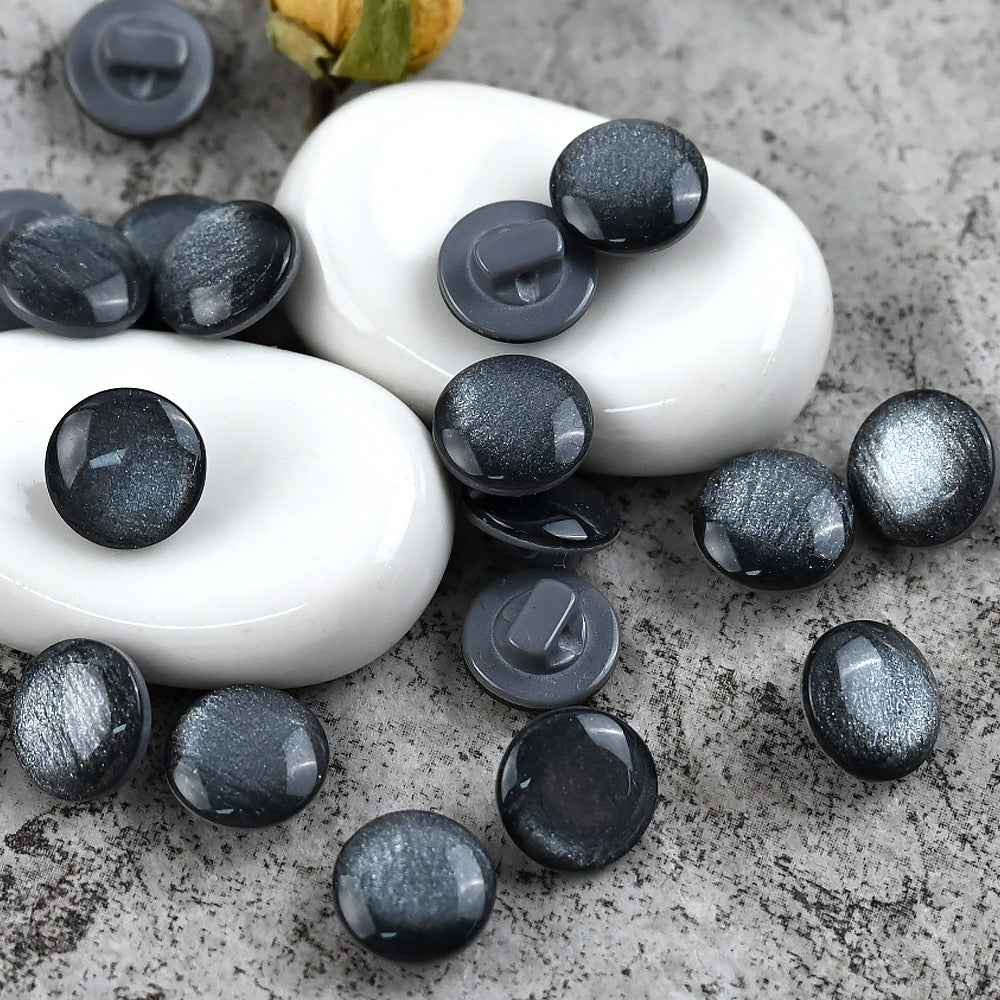 11.5mm Fresh Color Pearl Glitter Resin Mushroom Shank Buttons for Children's Clothing 100pcs - Lots of Buttons