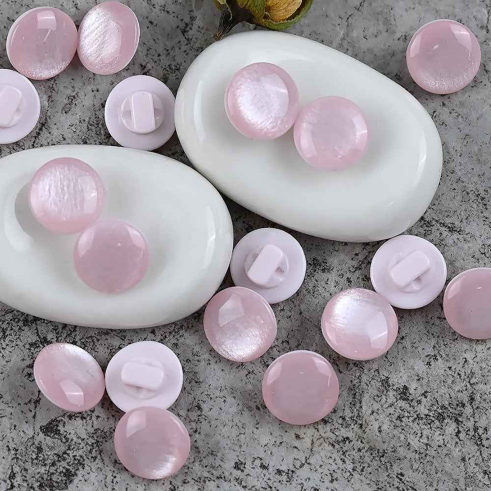 11.5mm Fresh Color Pearl Glitter Resin Mushroom Shank Buttons for Children's Clothing 100pcs - Lots of Buttons