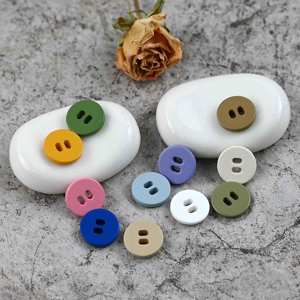 11.5mm 11 Color Simple and Cute Pig Nose Buttons for Children's Shirt 110 Pack - Lots of Buttons