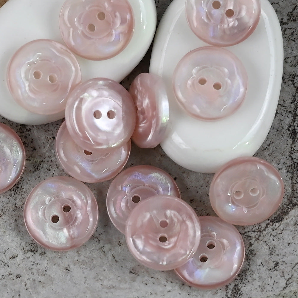 11.5/15/20mm Gyönyörű Ragyogó Rózsaszín Kék Lila Virág Alakú Gyanta Gombok