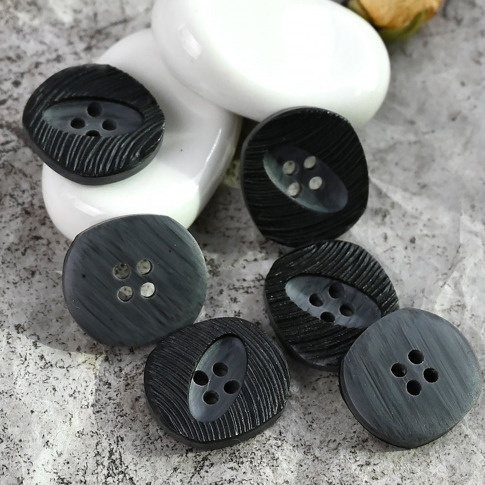 18-28mm Imitation Wood Grain Vintage Resin Knappar för Ulltröjor 20st