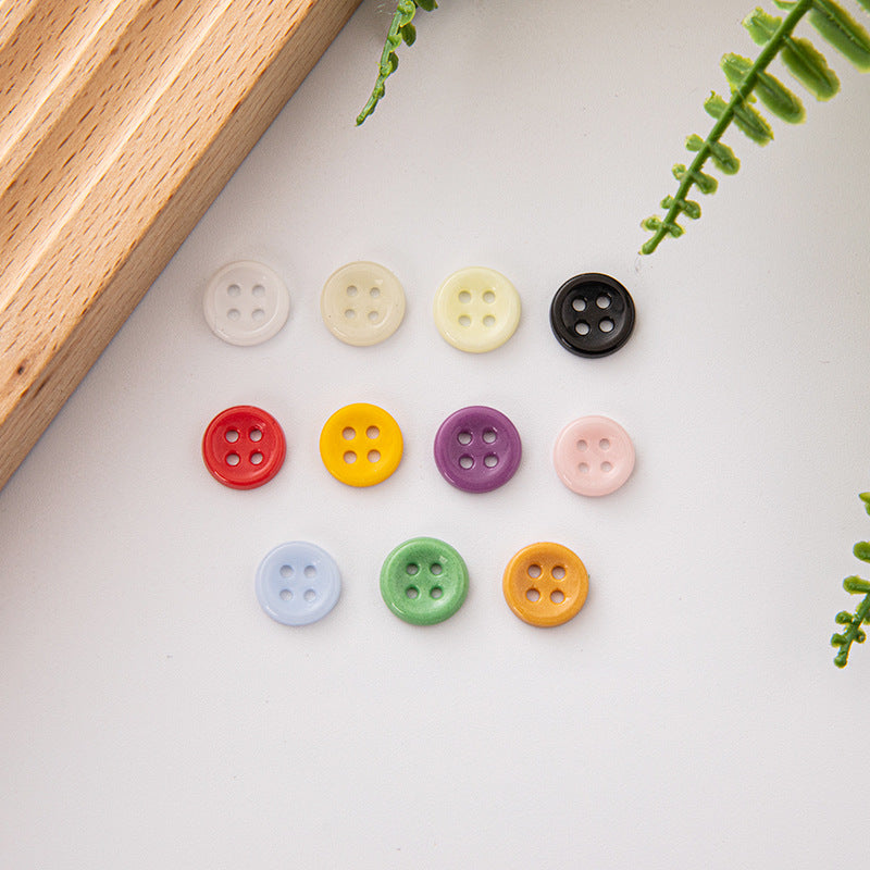 Solid Color Round 4 Hole Ceramic Kids Clothing DIY Buttons,55 Pack - Lots of Buttons