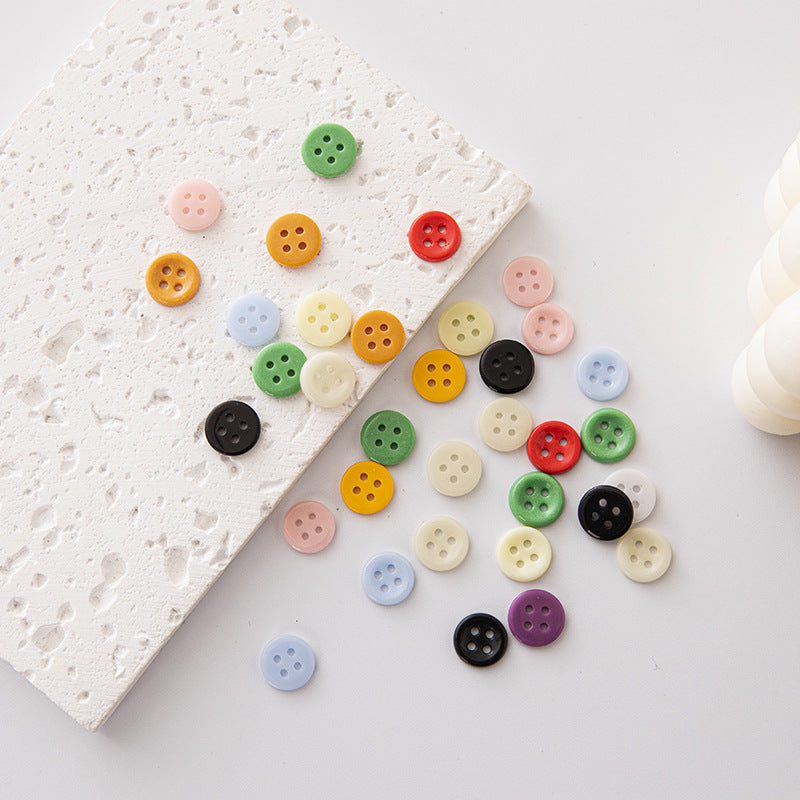 Solid Color Round 4 Hole Ceramic Kids Clothing DIY Buttons,55 Pack - Lots of Buttons