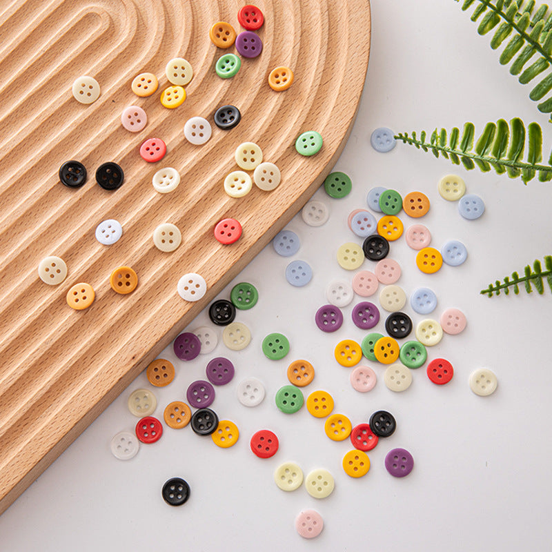 Solid Color Round 4 Hole Ceramic Kids Clothing DIY Buttons,55 Pack - Lots of Buttons