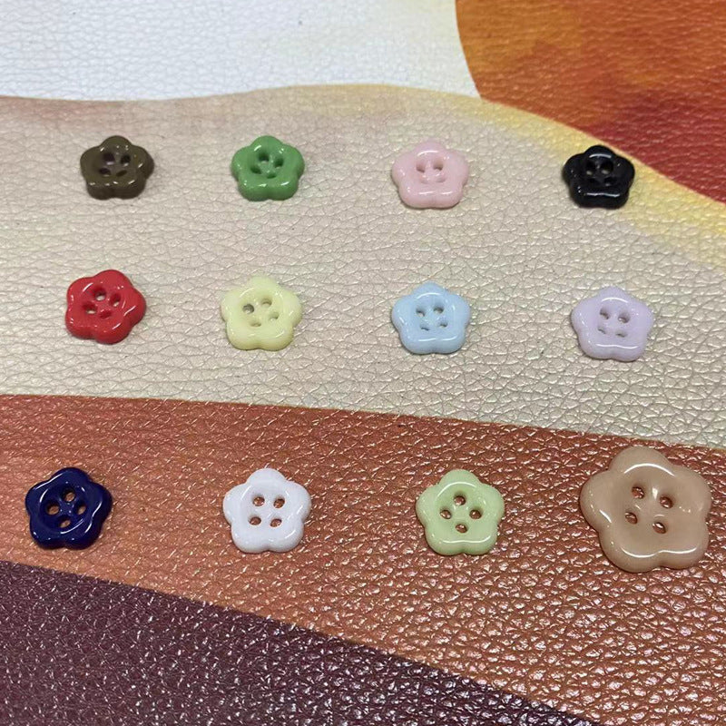 Simple Flower Shaped Four Hole Ceramic Clothing Buttons,10pcs - Lots of Buttons