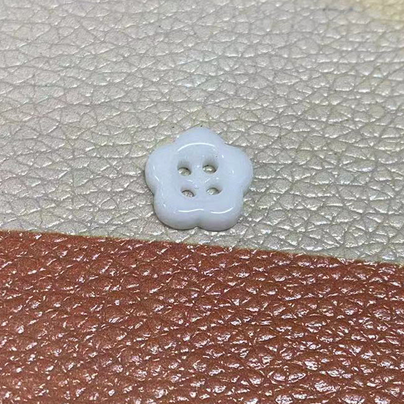 Simple Flower Shaped Four Hole Ceramic Clothing Buttons,10pcs - Lots of Buttons