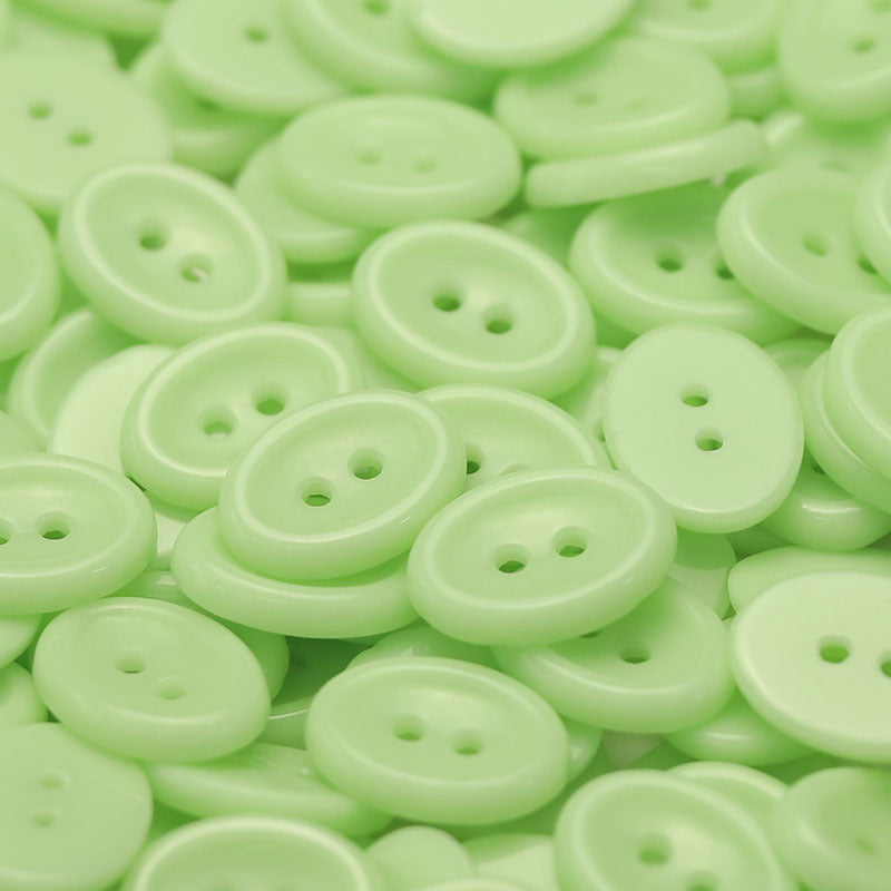 10 Macaron Colors Oval 2-Hole Ceramic Buttons 50 Pack