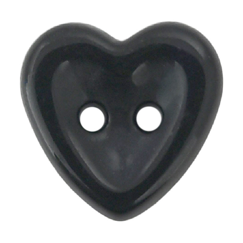 14.5mm Heart-Shaped Ceramic 2-Hole Buttons for Kids' Clothing 50 Pack - Lots of Buttons
