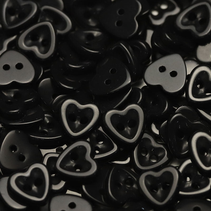 14.5mm Heart-Shaped Ceramic 2-Hole Buttons for Kids' Clothing 50 Pack - Lots of Buttons