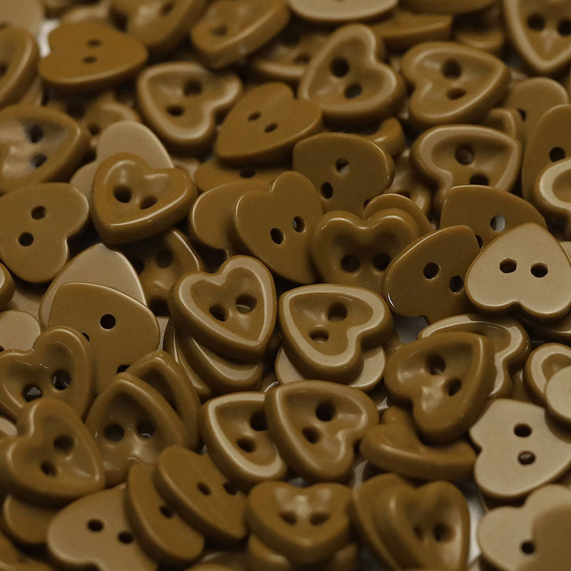 14.5mm Heart-Shaped Ceramic 2-Hole Buttons for Kids' Clothing 50 Pack - Lots of Buttons