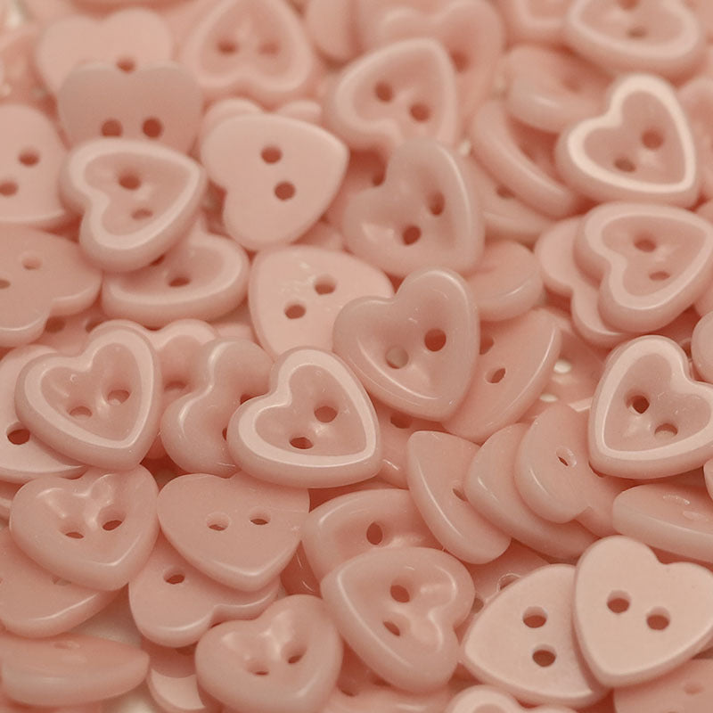 14.5mm Heart-Shaped Ceramic 2-Hole Buttons for Kids' Clothing 50 Pack - Lots of Buttons