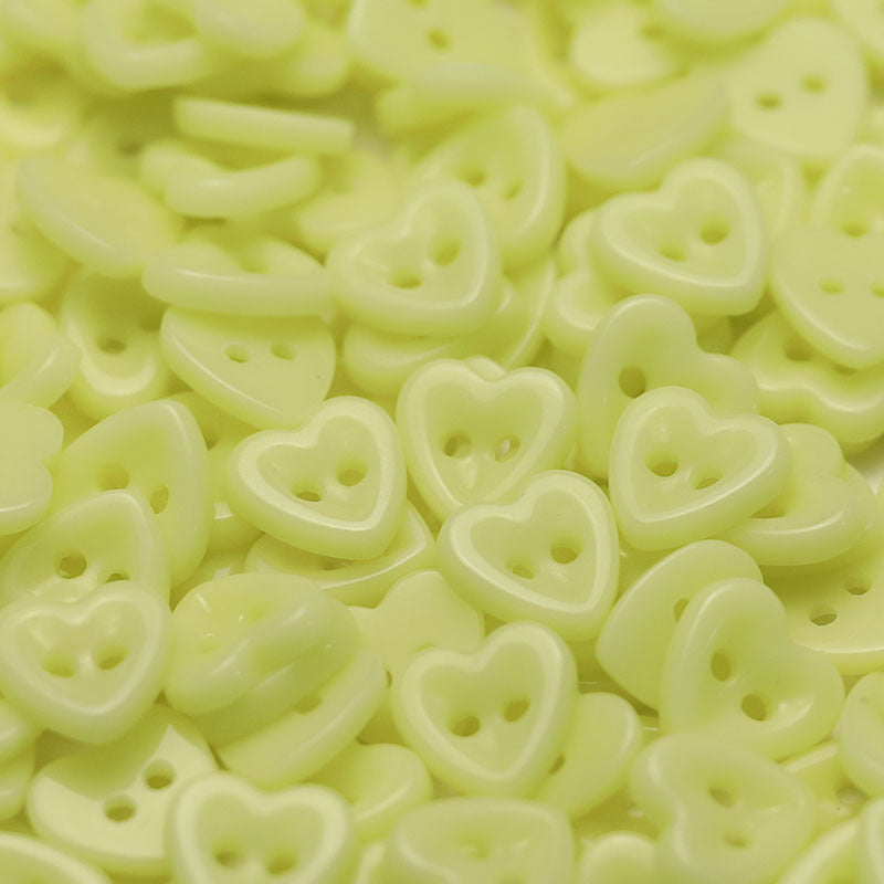 14.5mm Heart-Shaped Ceramic 2-Hole Buttons for Kids' Clothing 50 Pack - Lots of Buttons