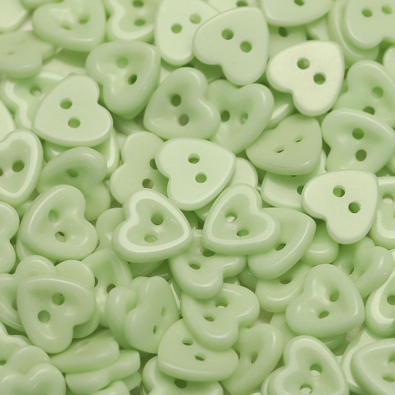 14.5mm Heart-Shaped Ceramic 2-Hole Buttons for Kids' Clothing 50 Pack - Lots of Buttons