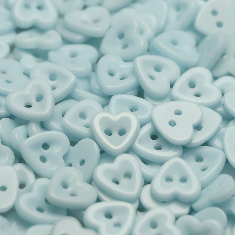 14.5mm Heart-Shaped Ceramic 2-Hole Buttons for Kids' Clothing 50 Pack - Lots of Buttons