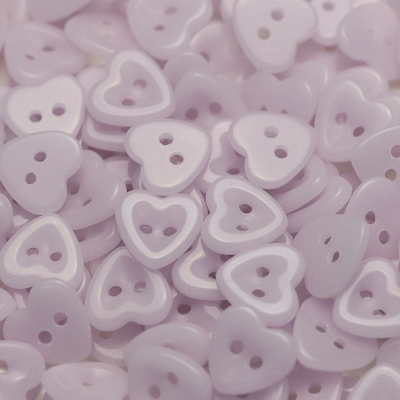 14.5mm Heart-Shaped Ceramic 2-Hole Buttons for Kids' Clothing 50 Pack - Lots of Buttons