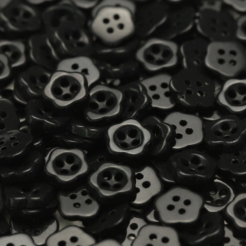 12.5mm Plum Blossom Ceramic 4-Hole Buttons for Kids' Clothing 50 Pack - Lots of Buttons