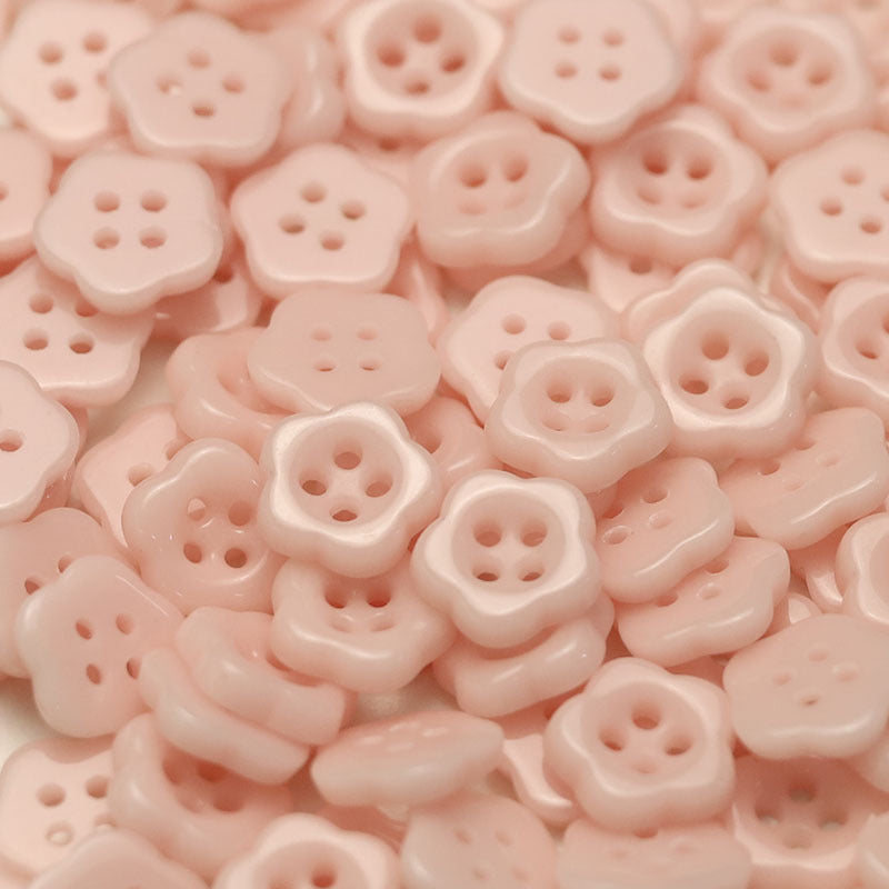 12.5mm Plum Blossom Ceramic 4-Hole Buttons for Kids' Clothing 50 Pack - Lots of Buttons