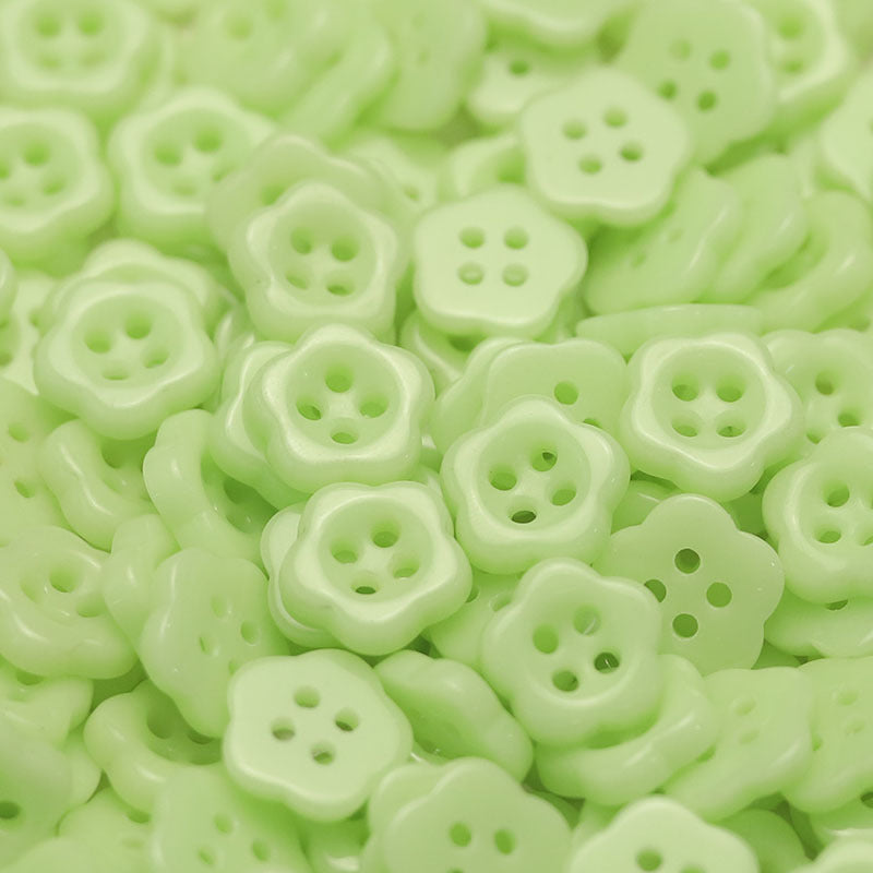 12.5mm Plum Blossom Ceramic 4-Hole Buttons for Kids' Clothing 50 Pack - Lots of Buttons