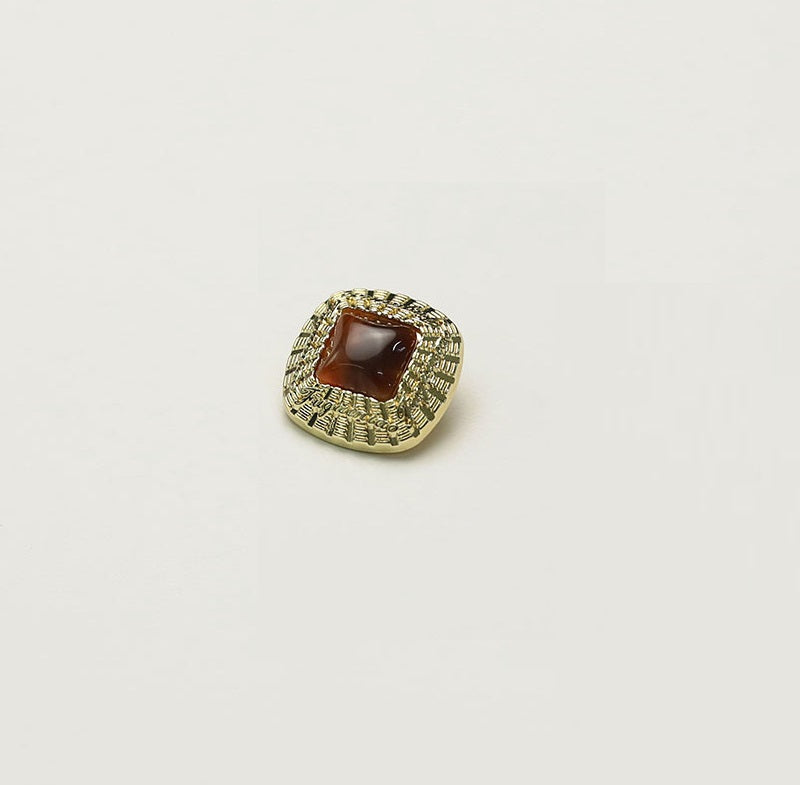 Botões de Vestuário Metálicos Vintage Dourados Quadrados 13.5-20.5mm Pacote de 30