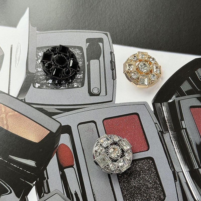 Diamant Metalen Schacht Knopen Kruis Rond en Vierkant Ontwerp 10st