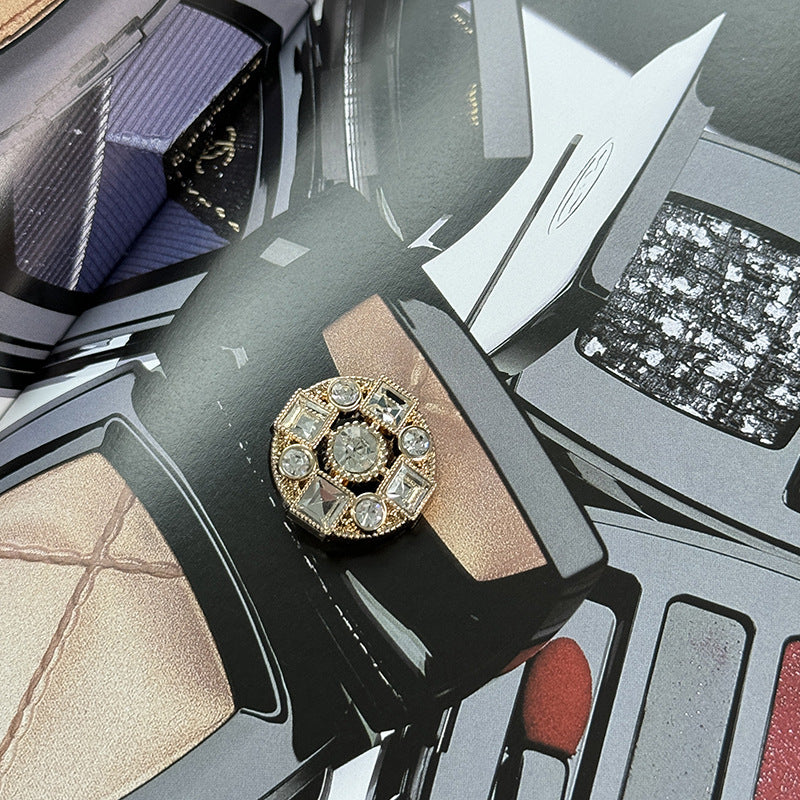 Botones de metal con vástago de diamante diseño cruzado, redondo y cuadrado 10 piezas