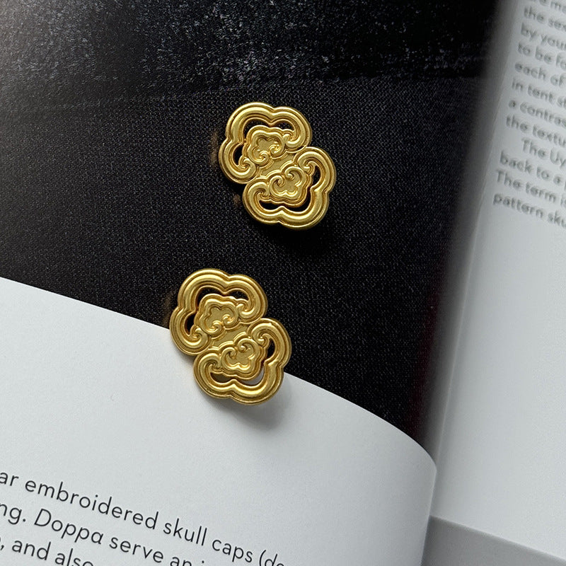 Chinese Style Cloud and Ruyi Metal Buttons 10 Pack (2 Sizes)