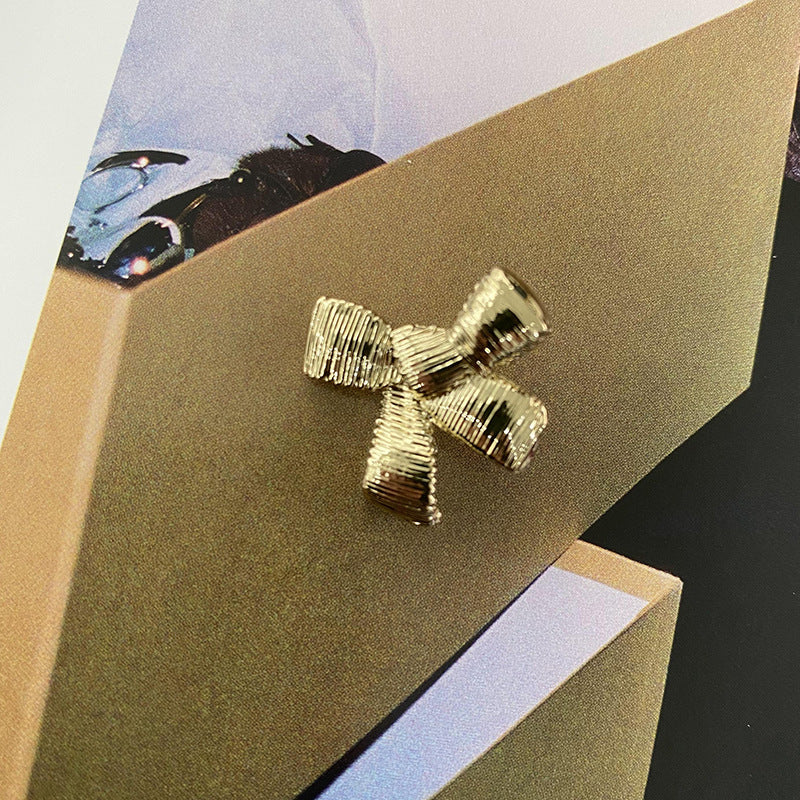 21mm Csíkos Masni Fém Gomb 12 Darab (Arany és Ezüst)