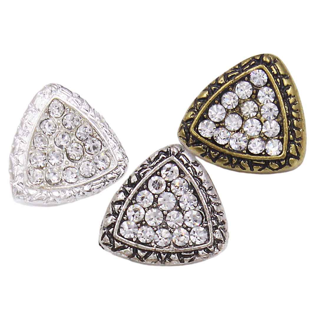 Vintage-Inspired Triangle Metal Shank Buttons 48 Pack(3 Colors) - Lots ...
